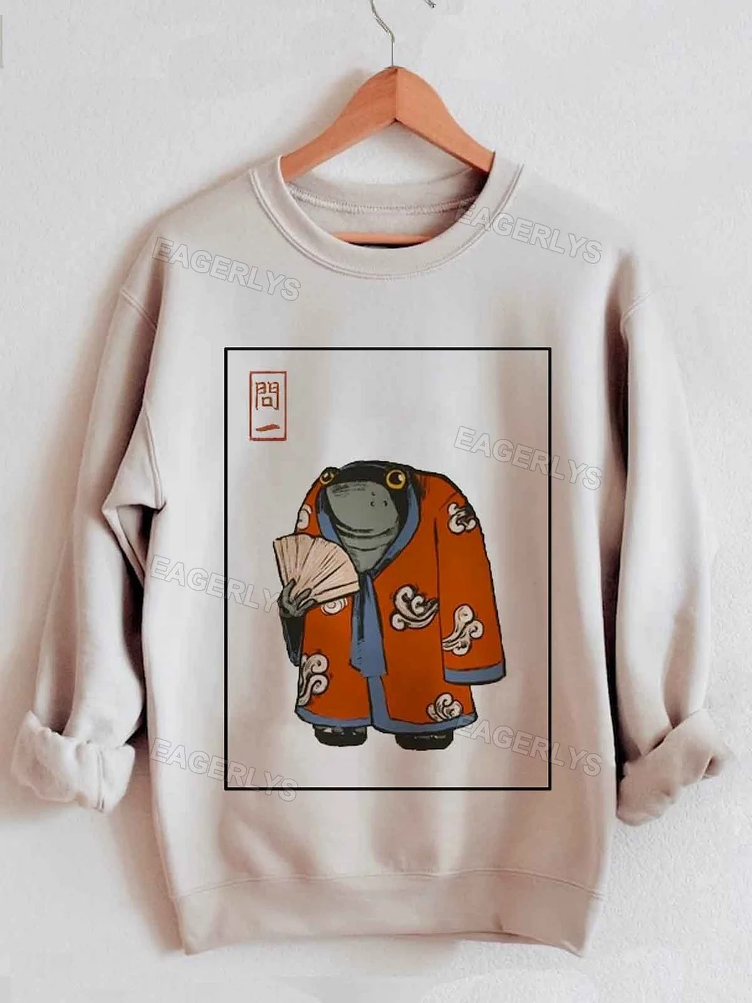 Eagerlys Japan Frog Casual  Sweatshirt Eagerlys