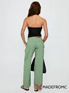 Mercadi Mid Rise Straight Leg Cargo Jeans Green