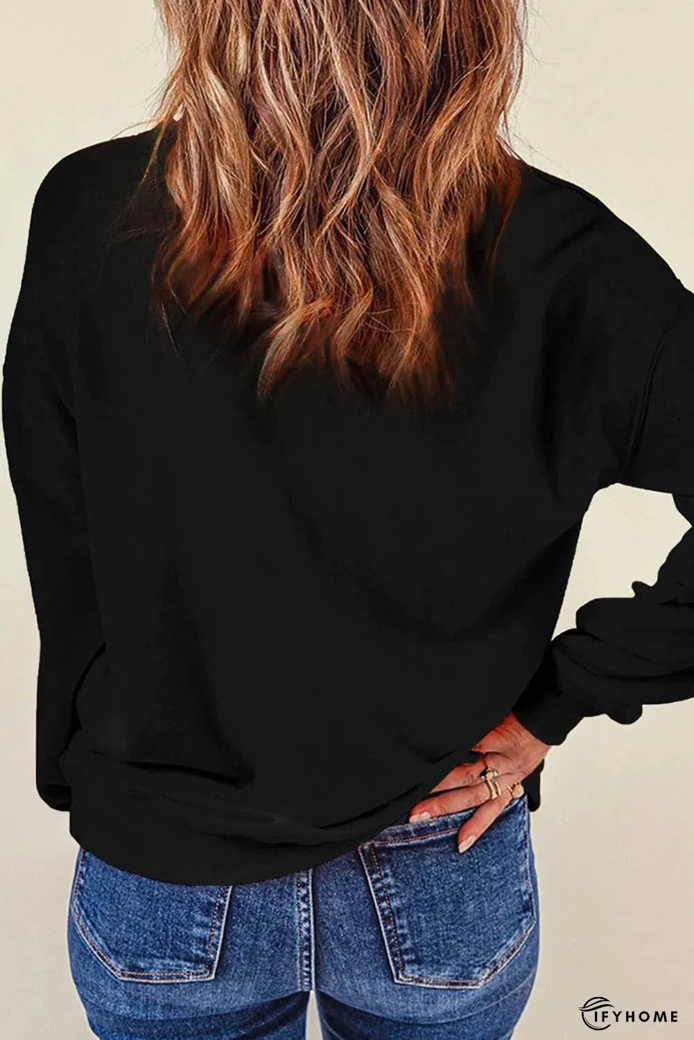 SPOOKY Round Neck Long Sleeve Sweatshirt | IFYHOME