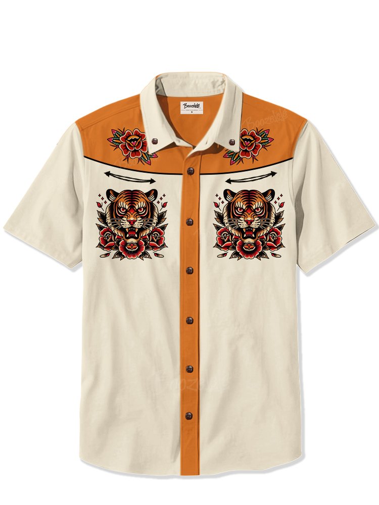 Ukiyoe Tiger Tattoo - 100% Cotton Shirt