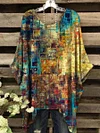 Women's Art Gradient Pattern Casual Print Top