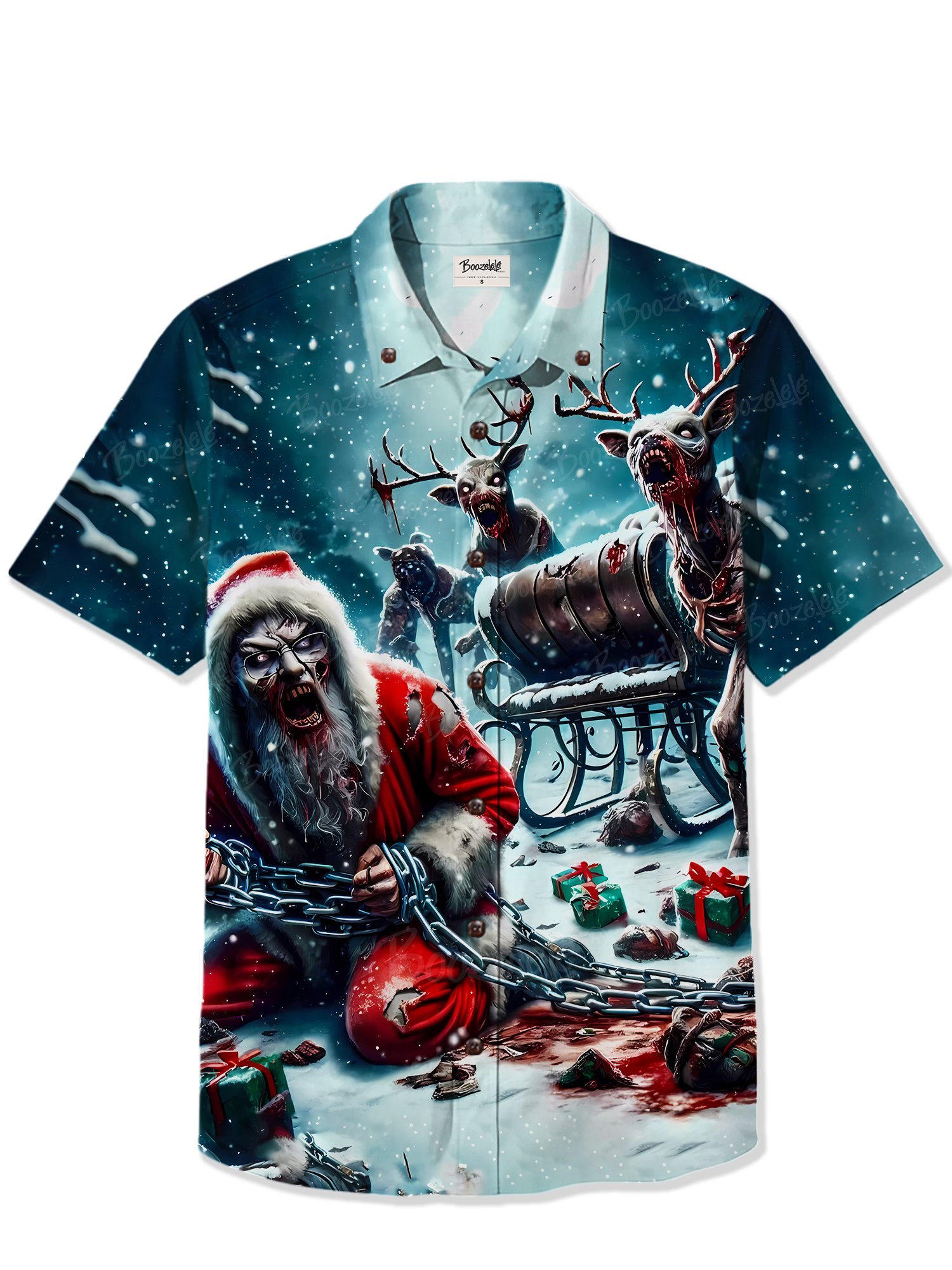 Santa Claus Reindeer Zombie - 100% Cotton Shirt