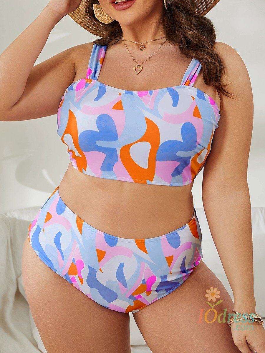IO Dress Large Plus Size Bikinis 2025 High Waist Swimsuit Women Sexy Printed Swimwear Female Bathers Bathing Swimming Swim Suit Beachwear
