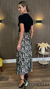Melvina Zebra Print Midi Skirt