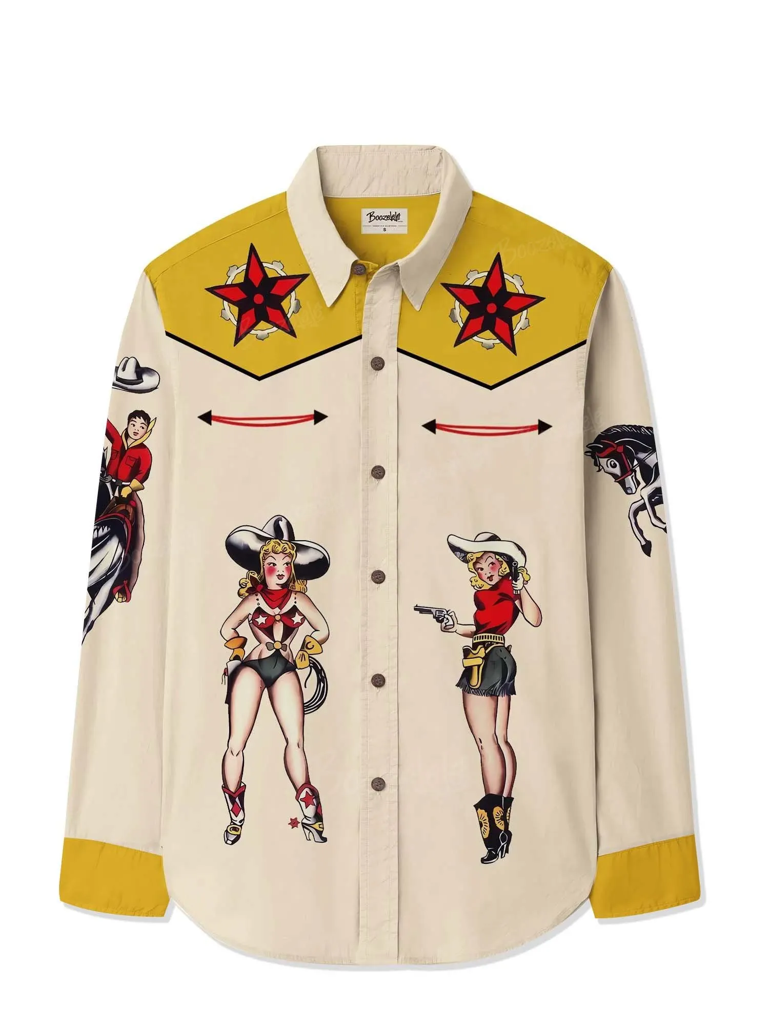 Classic Western Star Cowgirl - 100% Cotton Long Sleeves Shirt