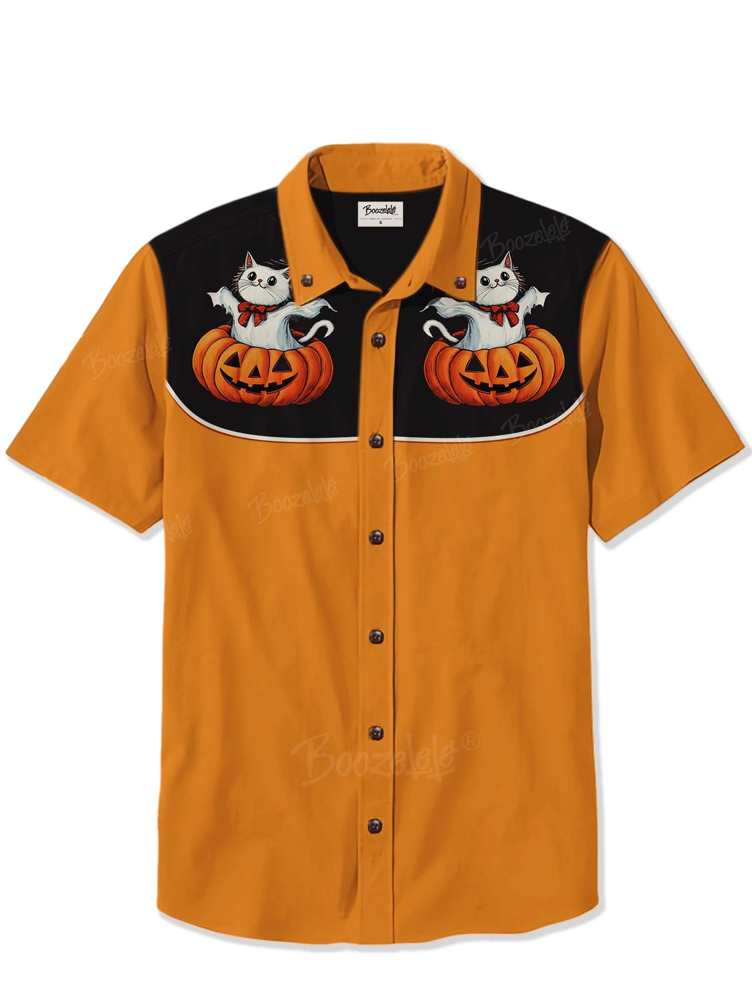 Halloween Ghost Kitten In The Pumpkin - 100% Cotton Shirt