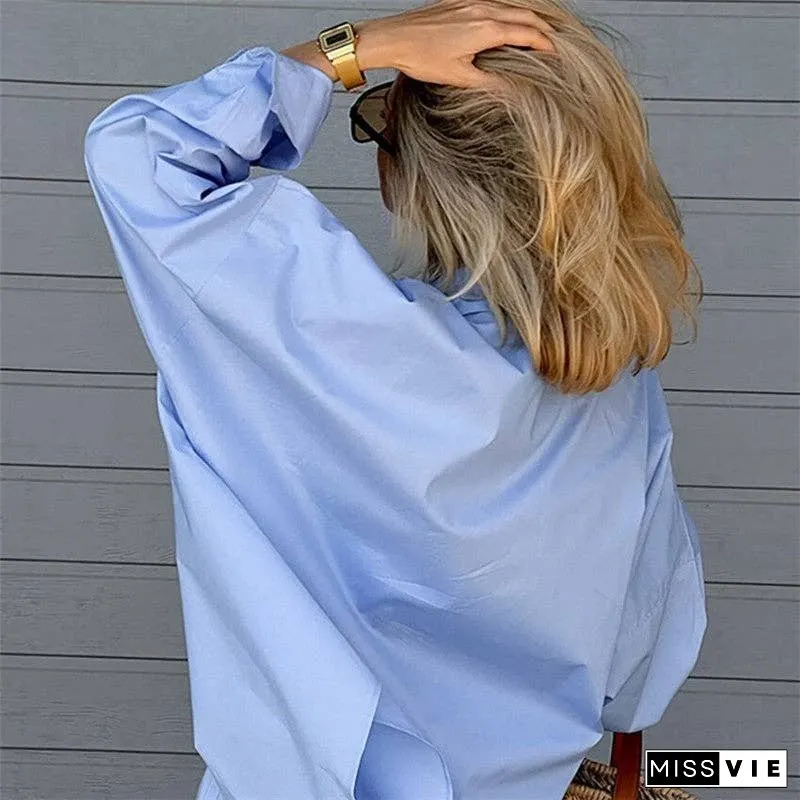 Casual Solid Color Shirt and Pants Ensemble