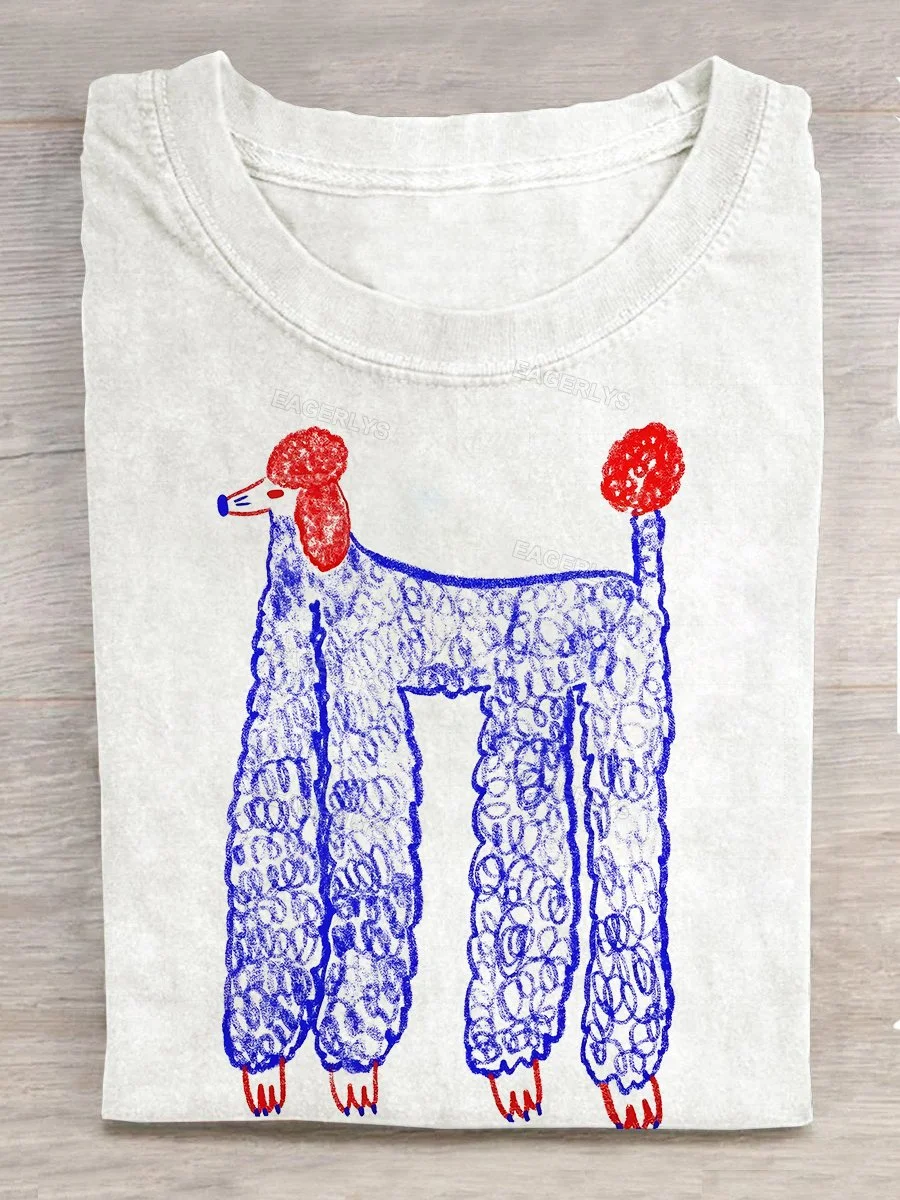 Eagerlys Cute Dog Art Print T-shirt Eagerlys