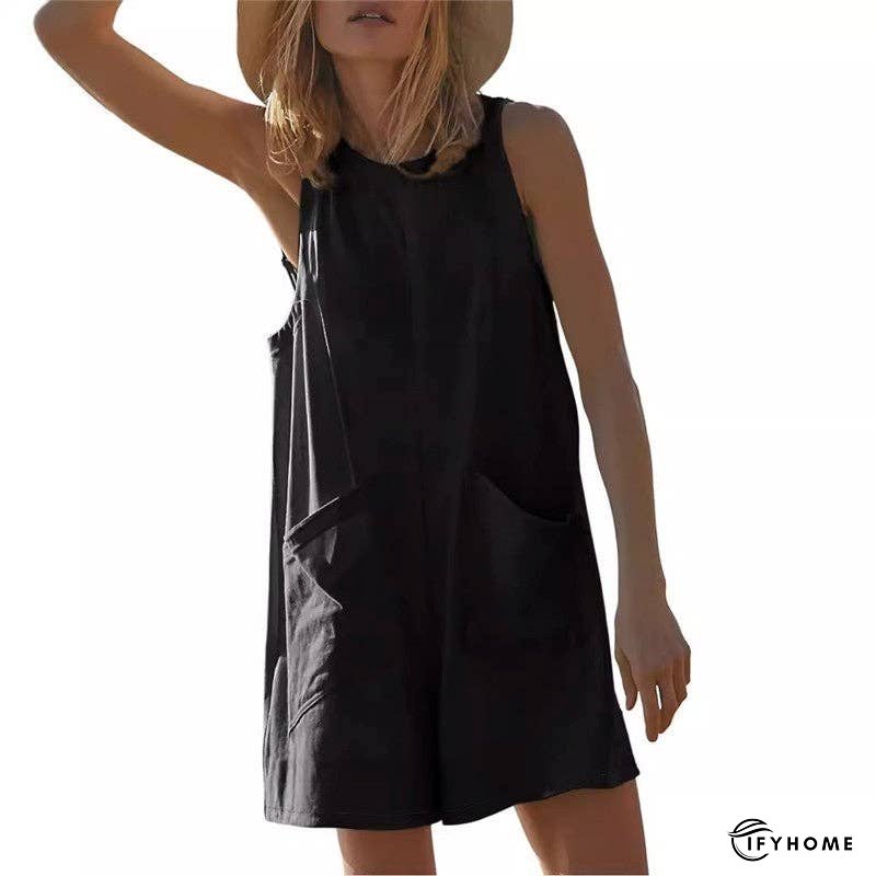 Sleeveless Casual Jumpsuit Shorts For Relaxed Style | IFYHOME