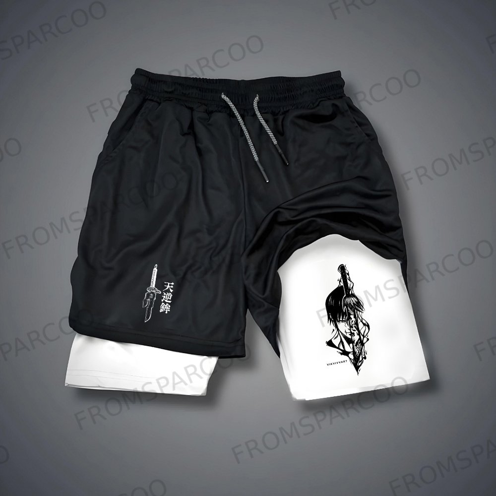 Casual mainstream anime print gym shorts