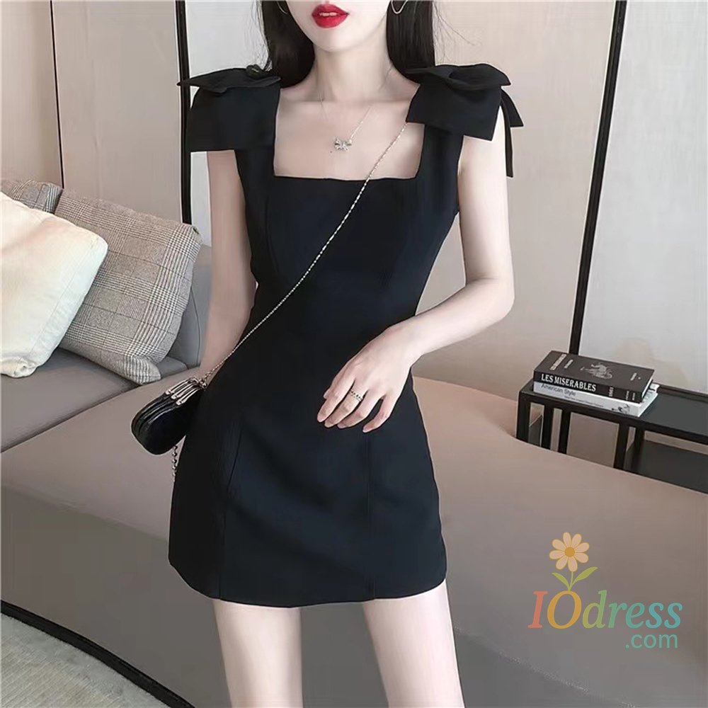 IO Dress Vintage French Style Women's Sleeveless One-Piece Party Dress Spaghetti Straps Elegant Gown for Special Occasions Fashionable