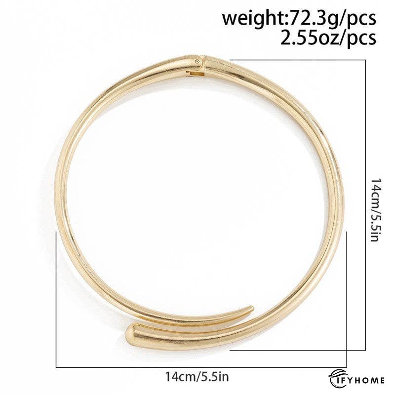 Minimalist Geometric Collar Necklace With Metal Buckle | IFYHOME