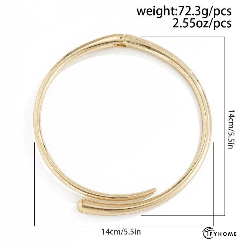 Minimalist Geometric Collar Necklace With Metal Buckle | IFYHOME