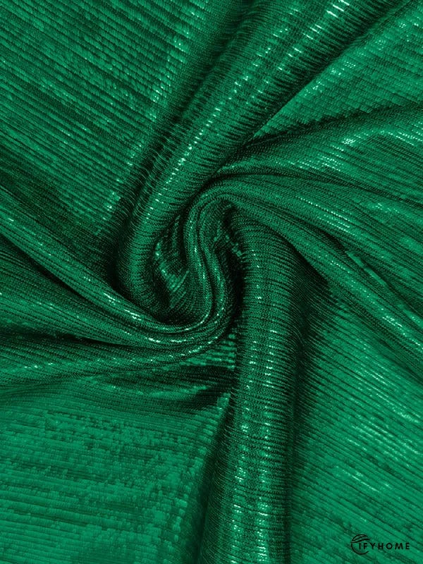 High Waisted Three-Quarter Sleeves Pleated Solid Color Deep V-Neck Jumpsuits | IFYHOME