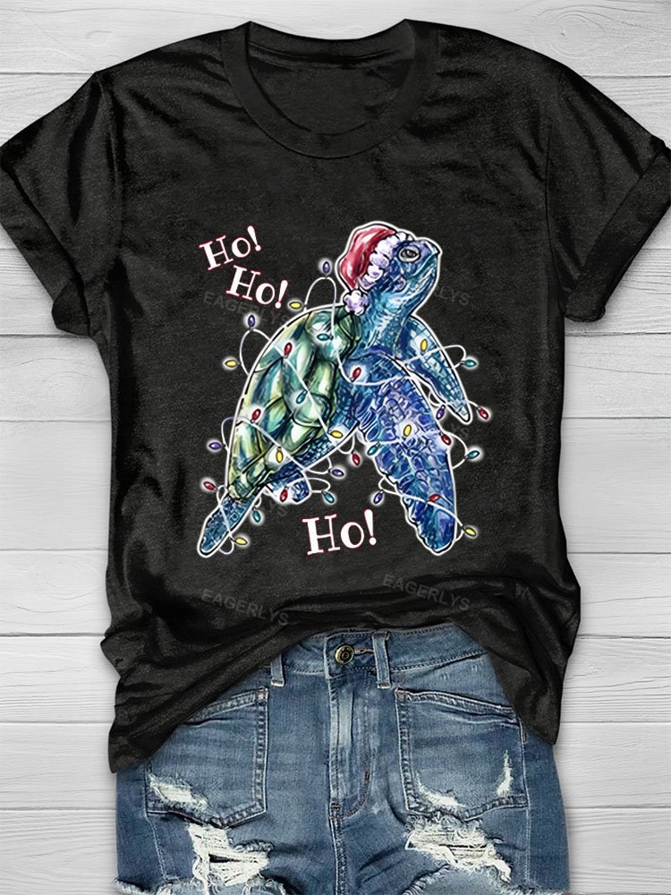 Eagerlys Ho Ho Ho Christmas Sea Turtle T-Shirt Eagerlys