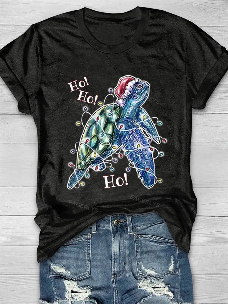 Eagerlys Ho Ho Ho Christmas Sea Turtle T-Shirt Eagerlys