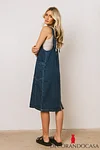 Camry Overall Dress in Dark Wash