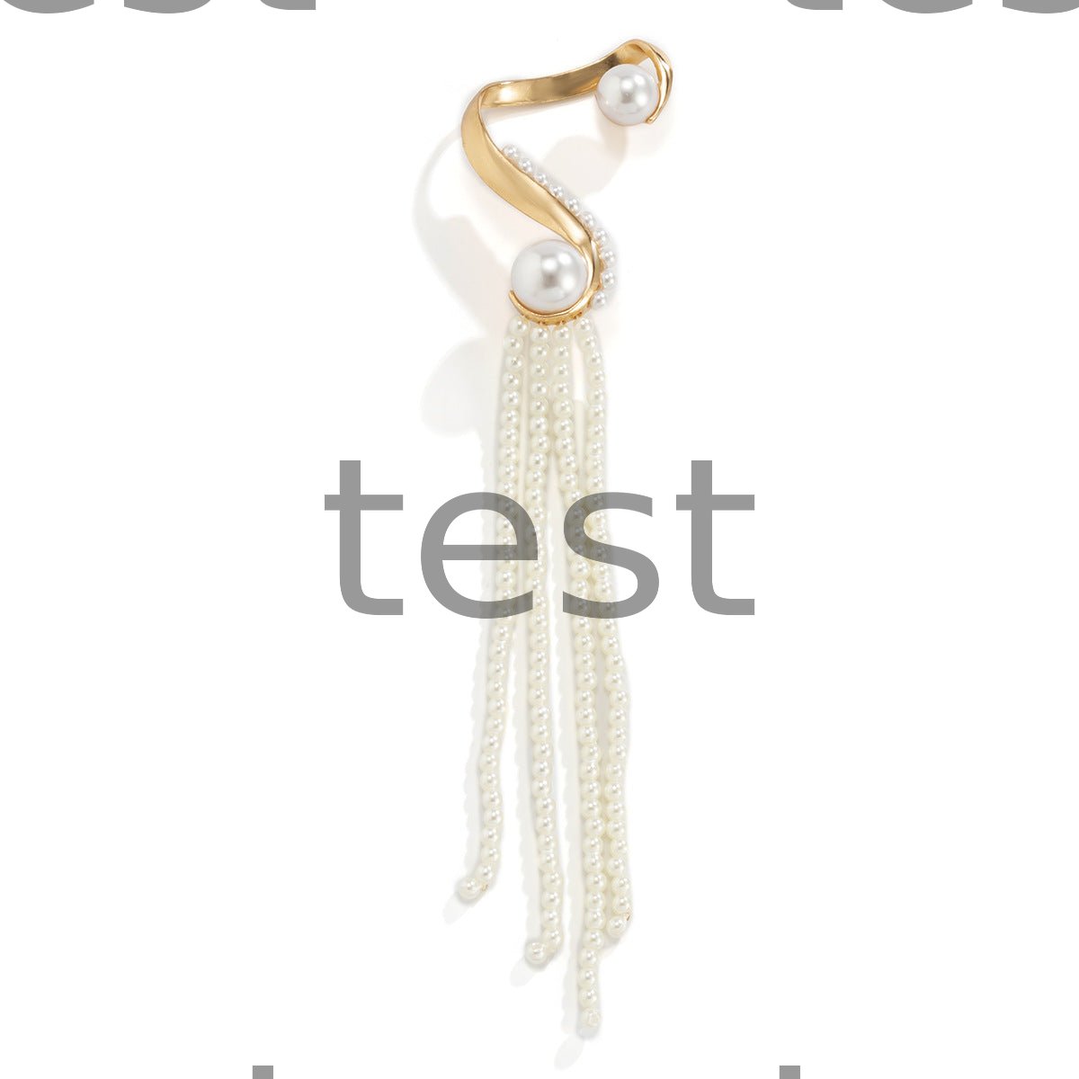 Baroque Faux Pearl Tassel Exaggerated Earrings (One Side) RY