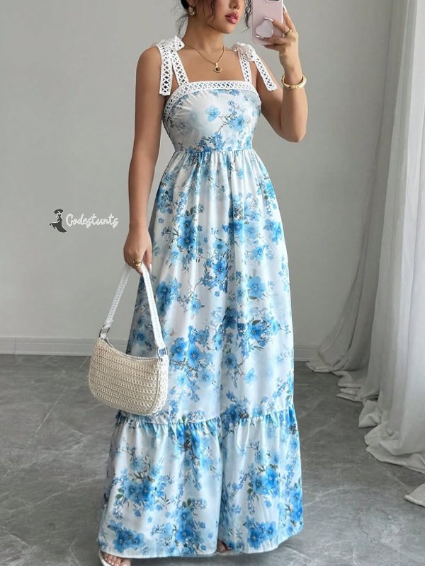 Spaghetti Straps Elegant Vacation Women's Dress