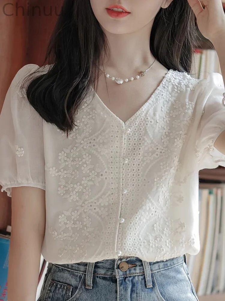 Lantern Sleeve Lace Shirt