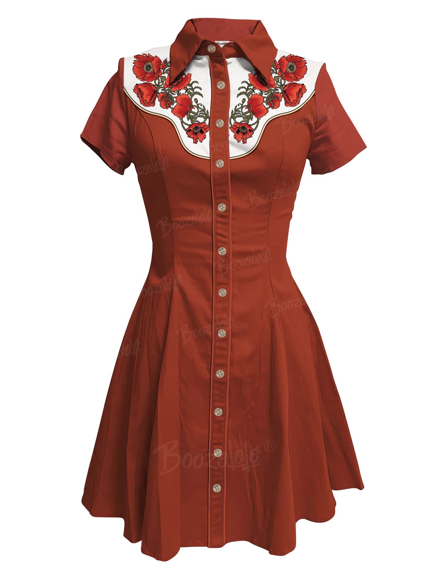 Memorial Day Poppy Flower - 100% Cotton Dress