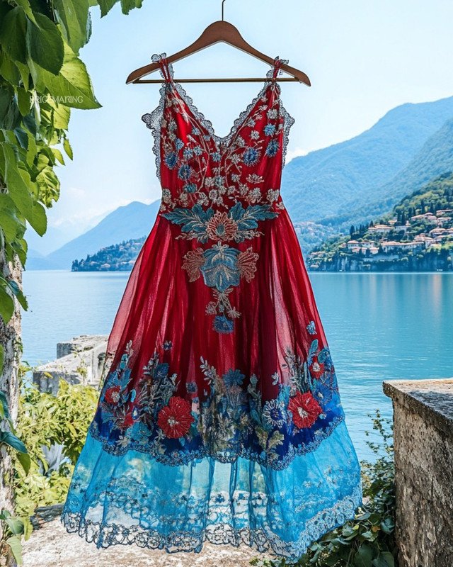 Summer Vacation Lace Chiffon Dress 01c3