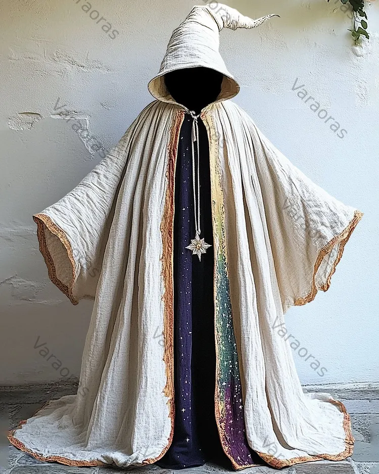 Spliced rainbow tie-dye white magic cloak  f212