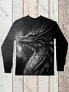 Unisex Dragon Art Print Crew Neck Long Sleeve T-Shirt