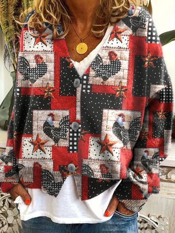 Women's Animal Print Long Sleeve Cardigan