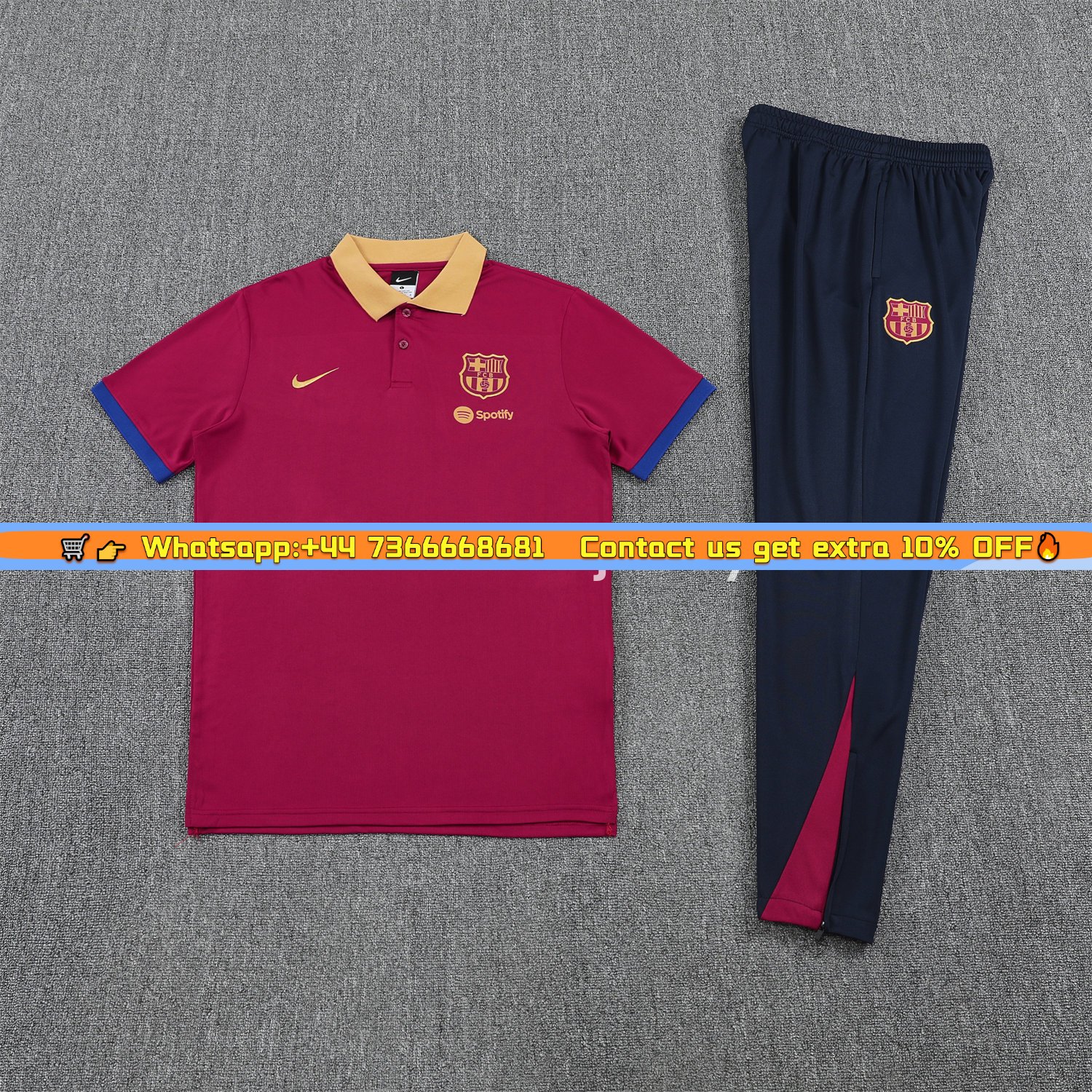 B.A.R.S.A 25-26 POLO Short-Sleeve Training Set - Deep Red Top and Black Pants
