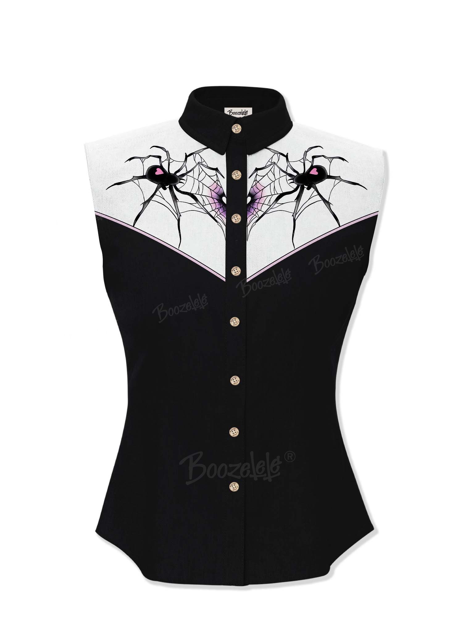 Love Spider - Women&lsquo;S 100% Cotton Sleeveless Shirt