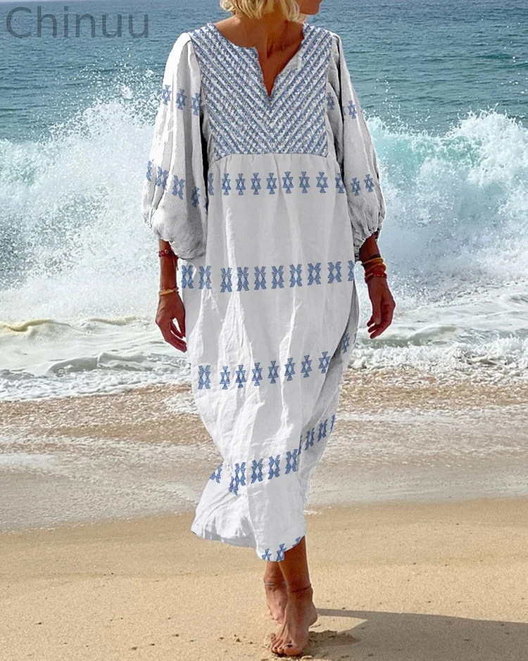 Bohemian Resort-style Long Comfy Dress