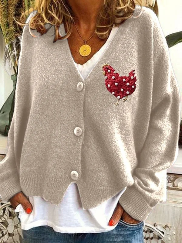 Women's Animal Print Long Sleeve Cardigan