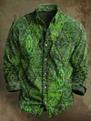 Vintage Ethinic Art Print Long Sleeve Shirt 