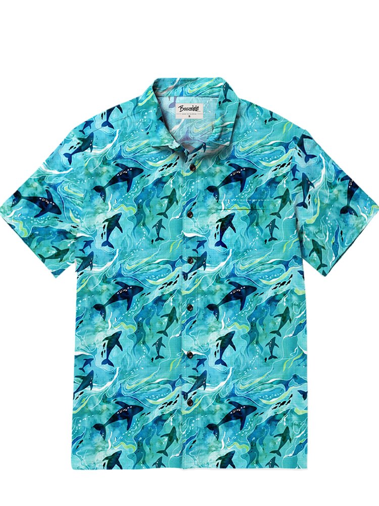 Cyan Dolphin - Slub Linen Shirt