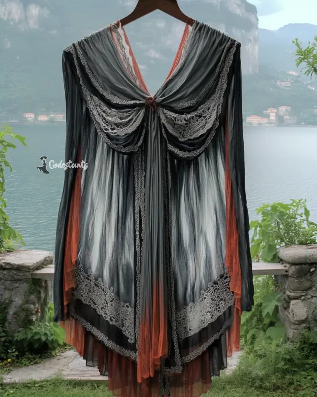 Summer Vacation Ruffle Lace Chiffon Contrast No Sleeve Dress5fca