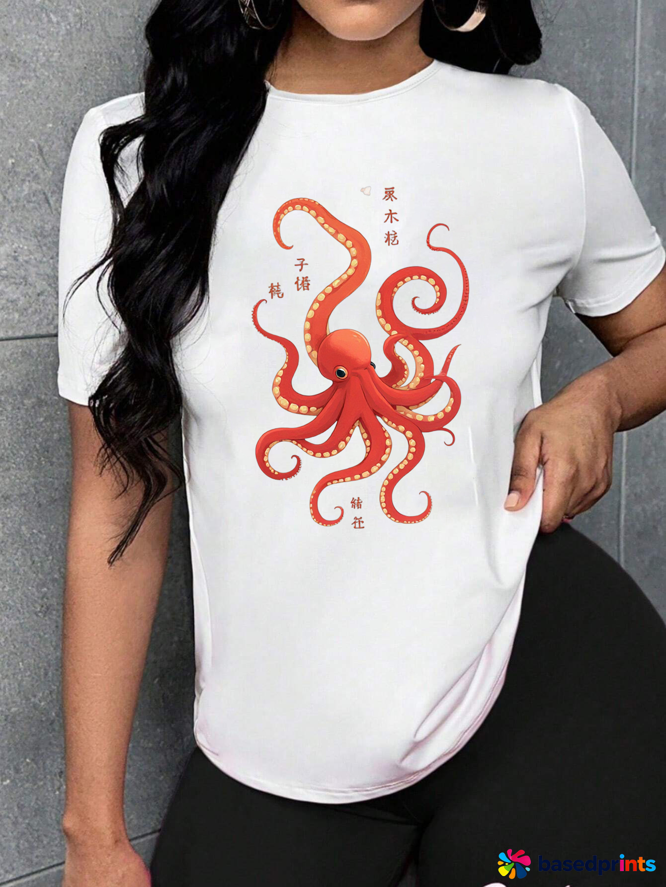 Octopus T-Shirt Women Short Sleeve Casual Tee Shirts