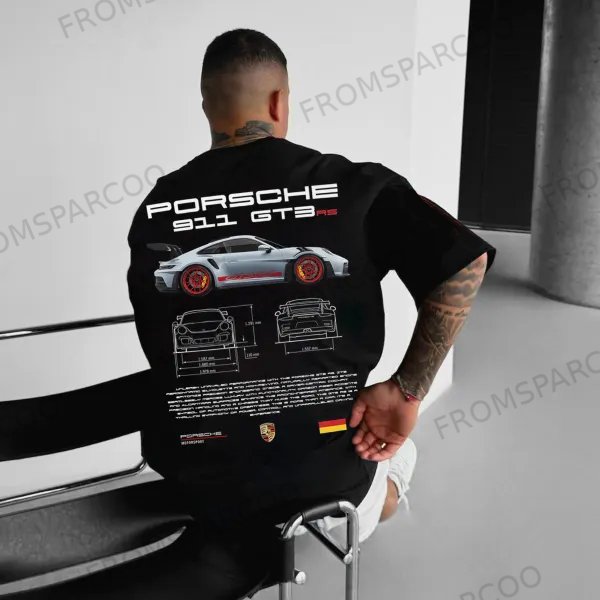 Casual Retro Racing Print T-shirt