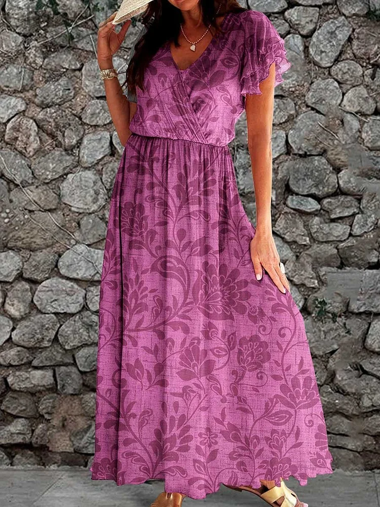 Women's Elegant Simple Floral Print Dress