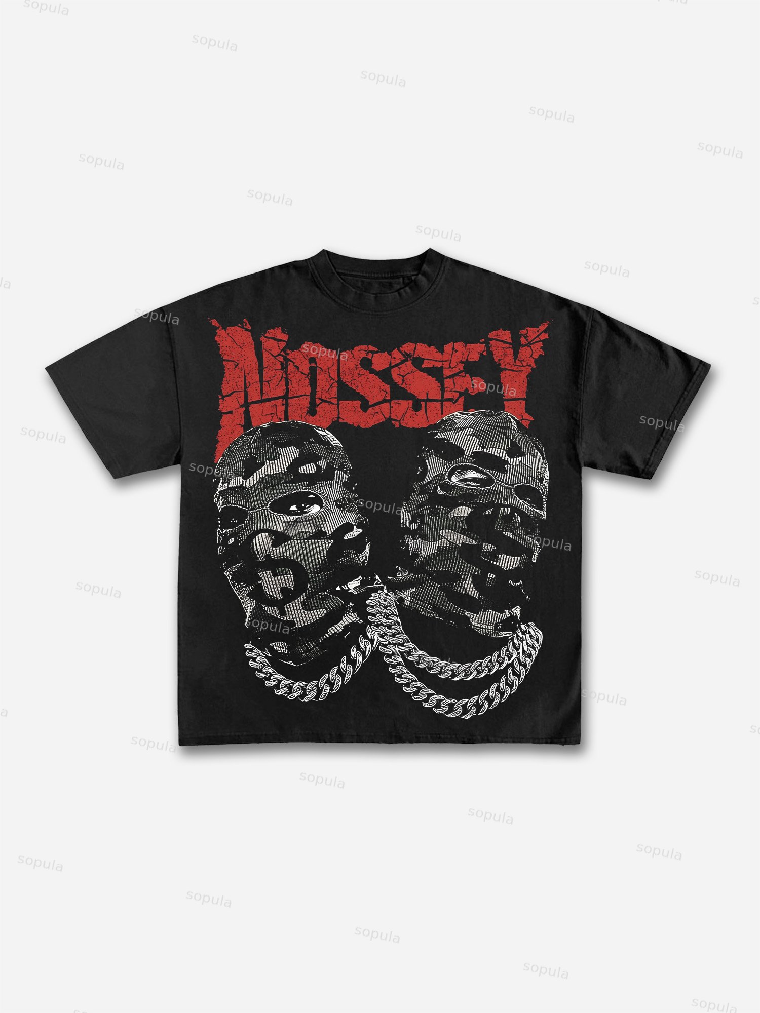 Sopula Camo Double Head Mask Print Cotton T-shirt