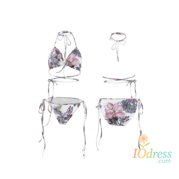 IO Dress Japanese Subculture Y2K Harajuku Pattern Printed Women's Bikini Set Summer American Retro Sexy Strap Millennium Style Bikini emo