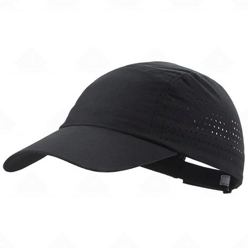 Home Prefer Men's Breathable Run Hat Quick Dry Reflective Sport Cap Adjustable Lightweight Baseball Hat Unstructured Design