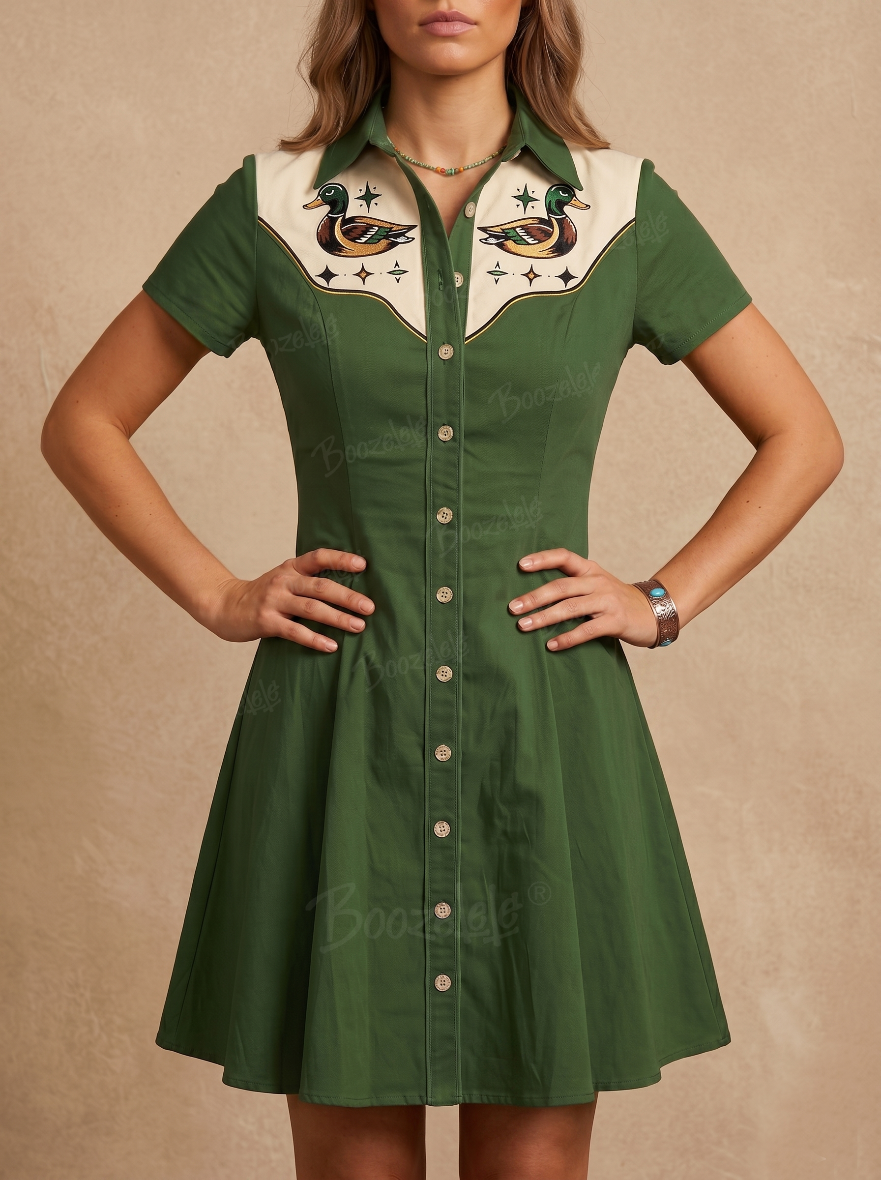 Retro Mallard Duck - 100% Cotton Dress