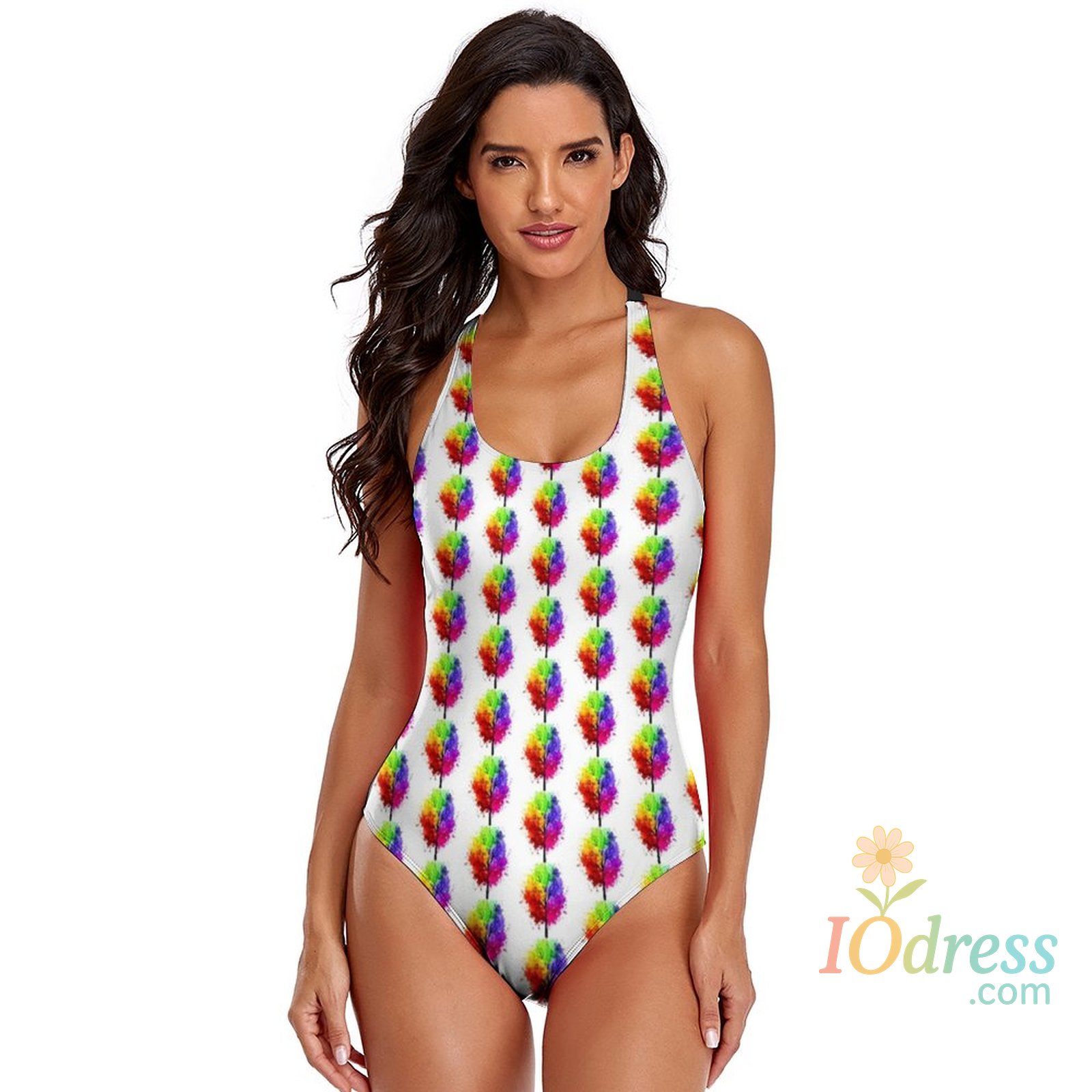 IO Dress Tree Swimsuit Printed Rave Swimwear Youth  1 Piece Bathing Suit