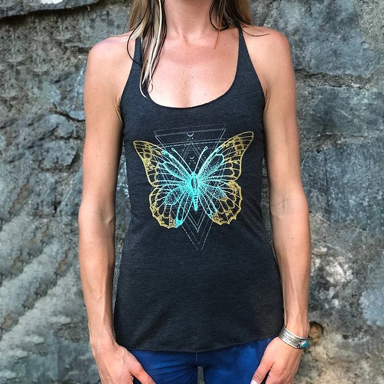 Tribal Blue Butterfly Vest
