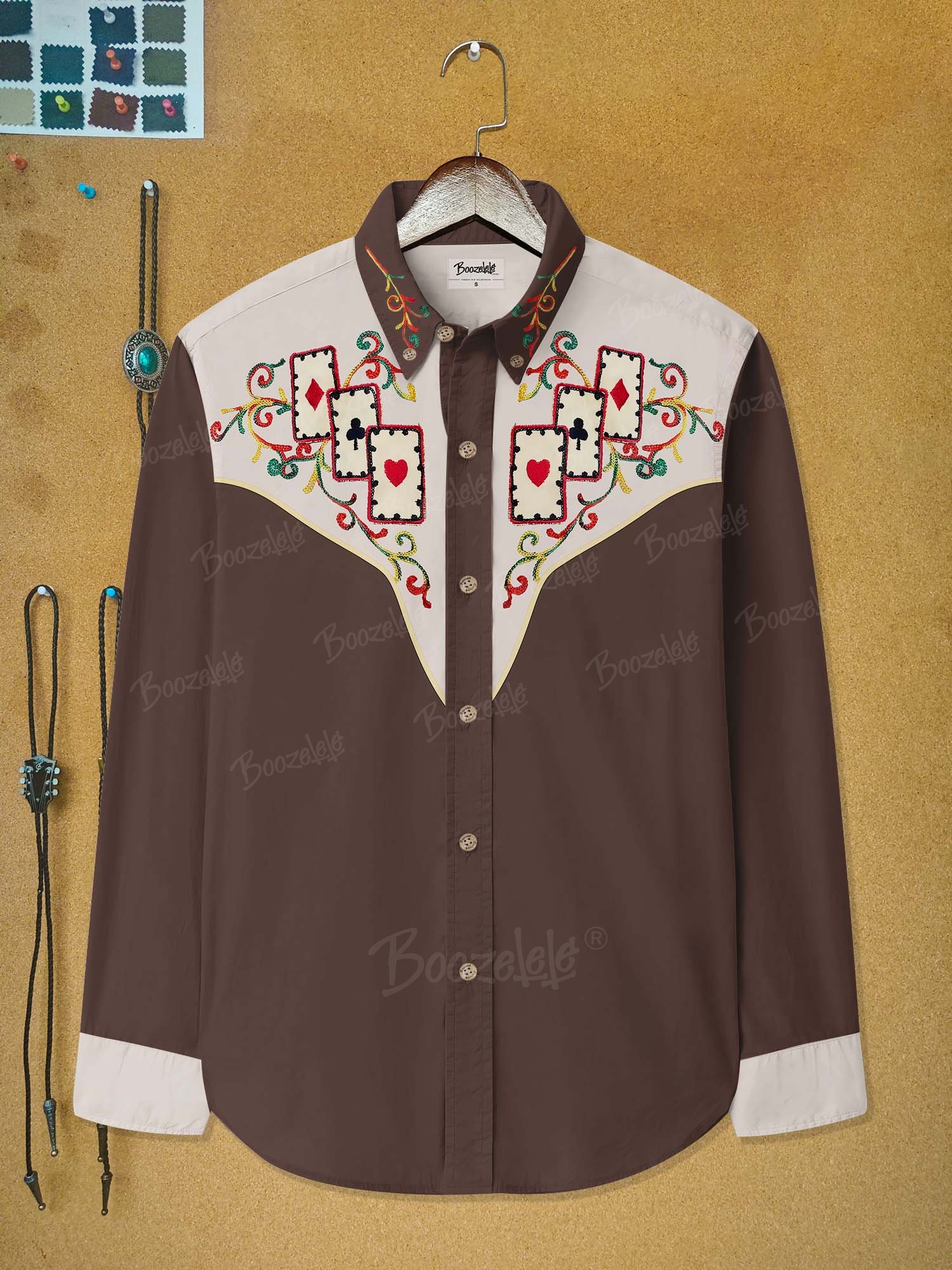 Vintage Western Cowboy Poker - 100% Cotton Long Sleeves Shirt