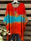 Women's Vintage Art Oil Print Casual Top