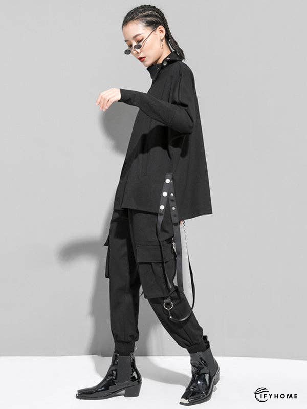 Original Solid Stand Collar T-Shirts Tops | IFYHOME