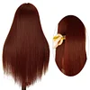 Glueless Brown Kinky straight 200% density glueless brazilian wigs