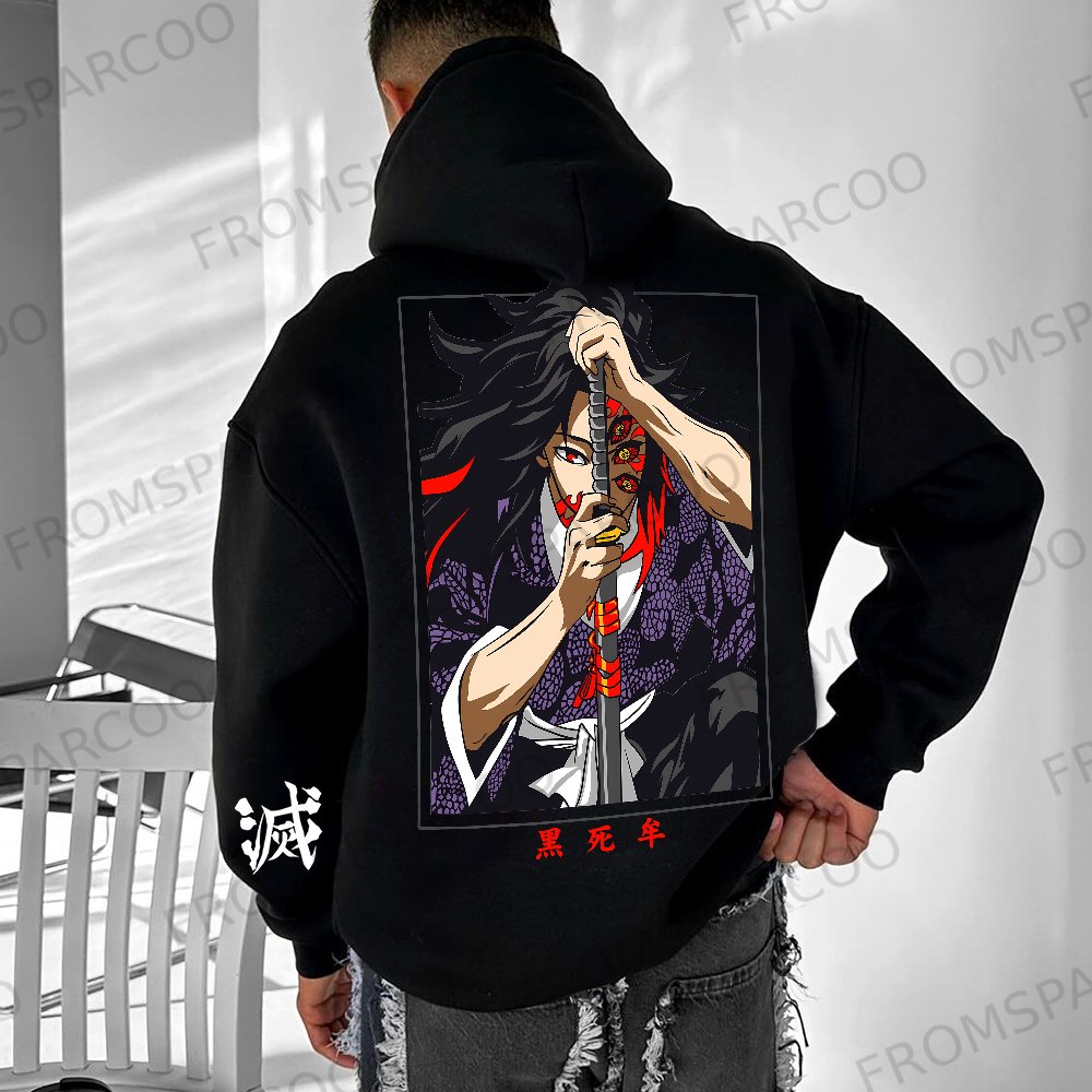 Oversized Unisex Anime Demon Slayer Print Hoodie